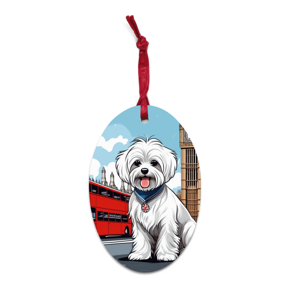 PugMug Custom Maltese Dog Wooden Ornament