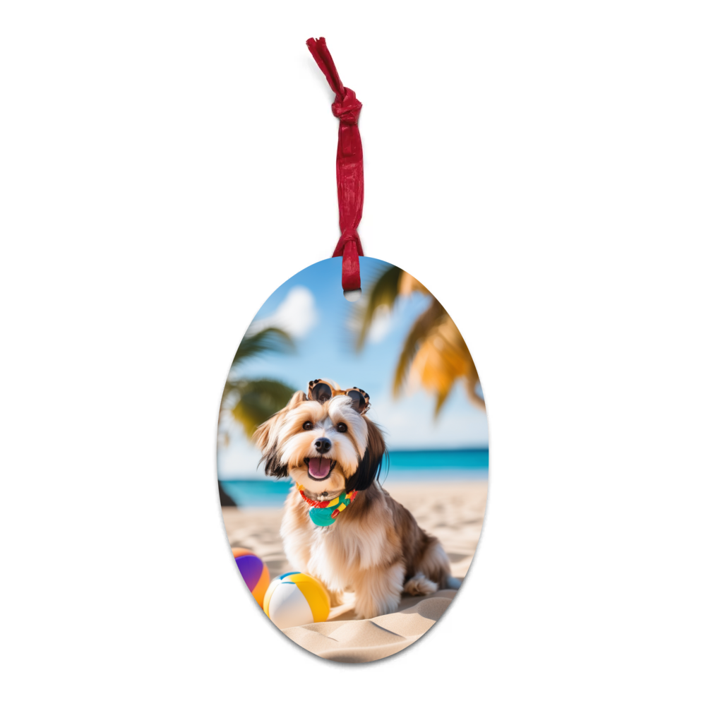 PugMug Custom Tan Havanese Dog Wooden Ornament