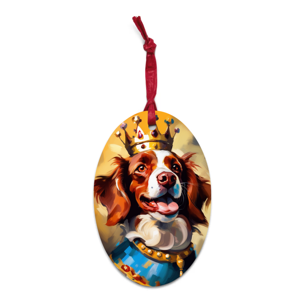 PugMug Custom Brittany Dog Wooden Ornament