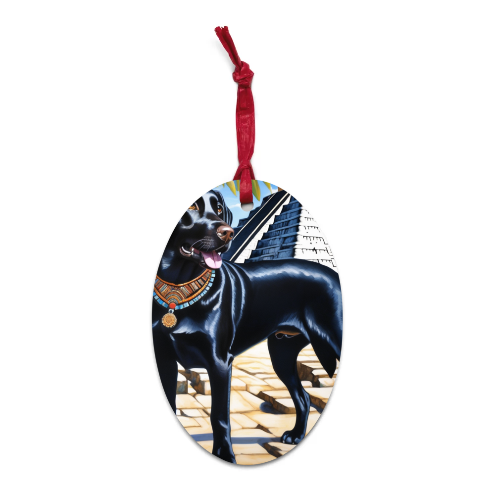 PugMug Custom Black Labrador Retriever Wooden Ornament