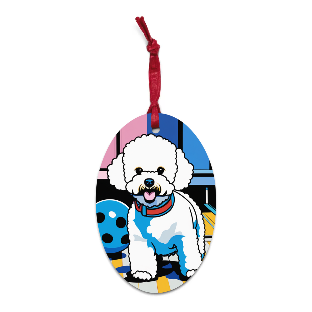 PugMug Custom Bichons Frise Wooden Ornament