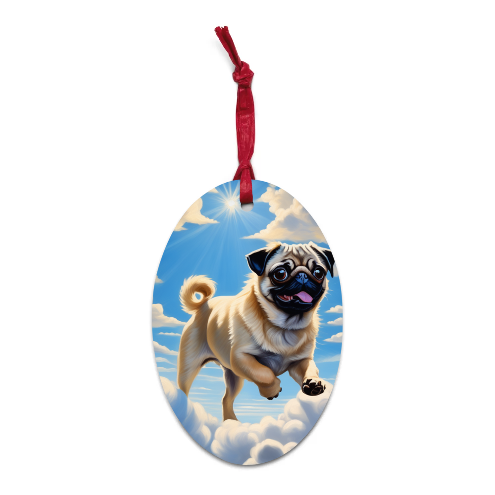 PugMug Custom Pug Wooden Ornament