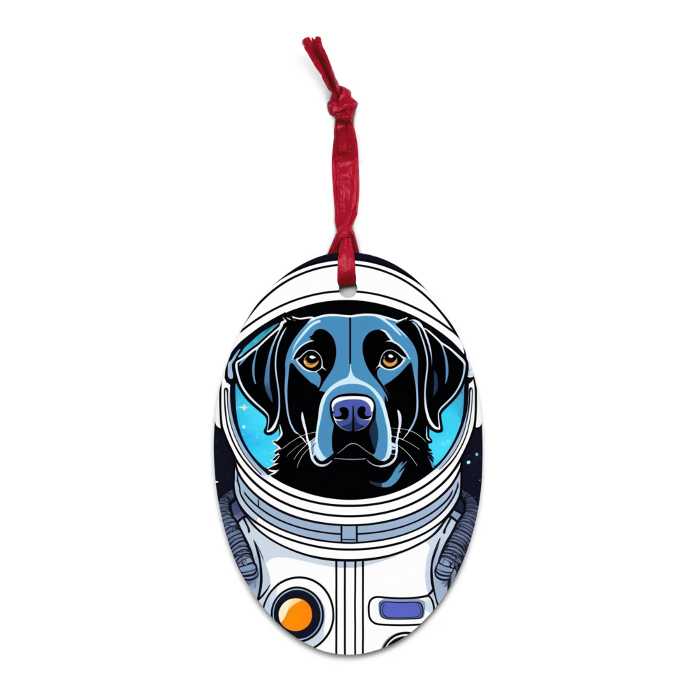 PugMug Custom Black Labrador Retriever Wooden Ornament