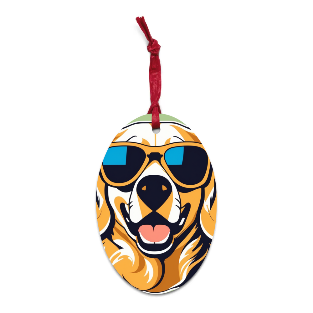 PugMug Custom Golden Retriever Wooden Ornament