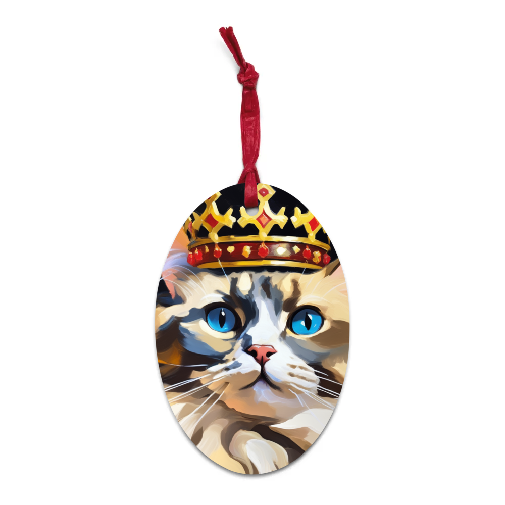 PugMug Custom Tabby Ragdoll Cat Wooden Ornament