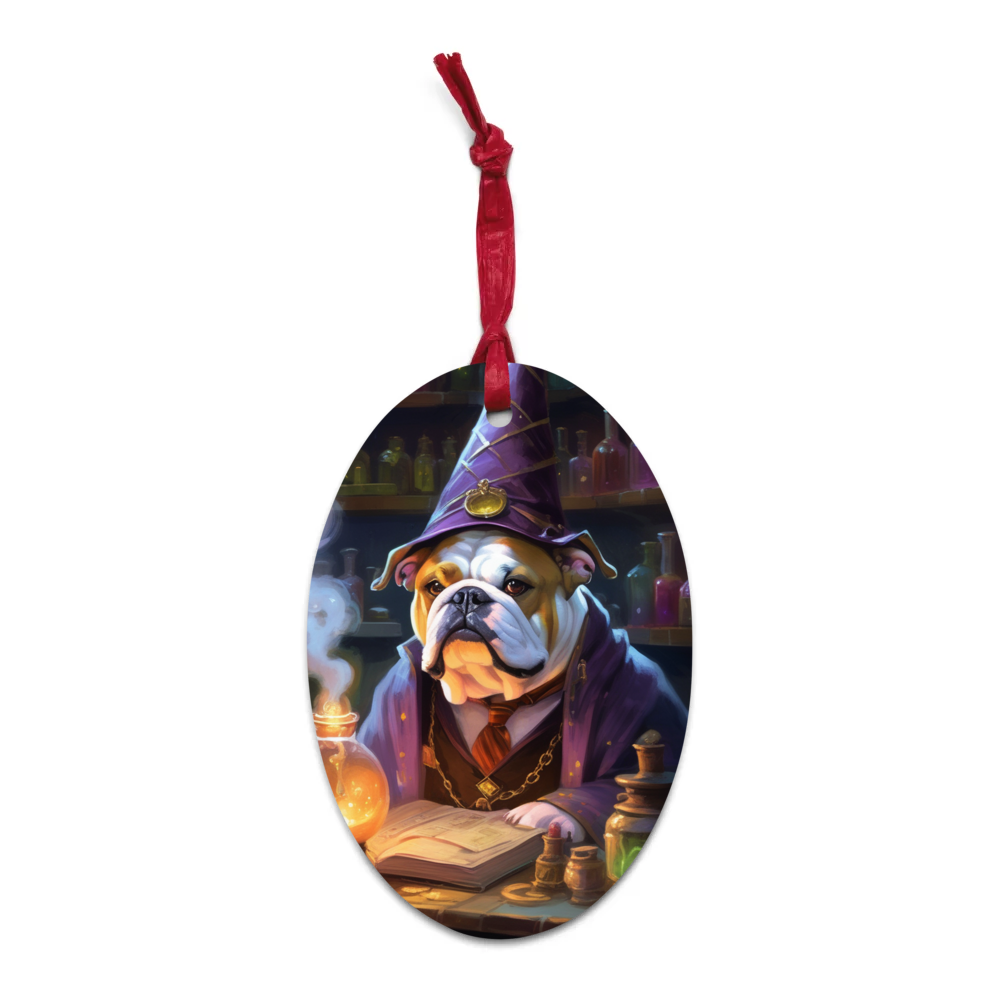 PugMug Custom Bulldog Wooden Ornament