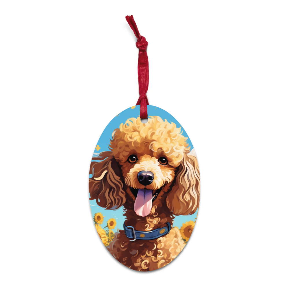 PugMug Custom Tan Poodle Wooden Ornament