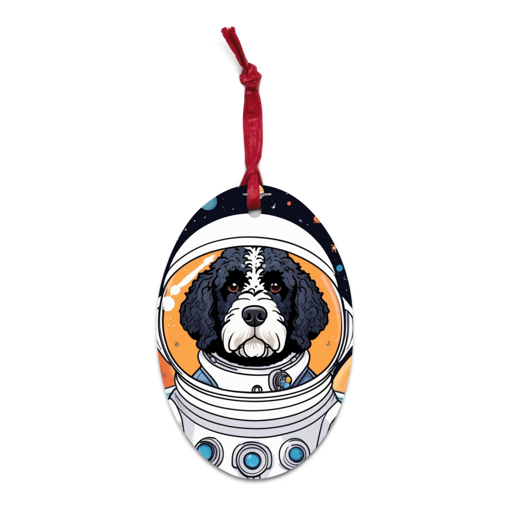 PugMug Custom Portuguese Water Dog Wooden Ornament