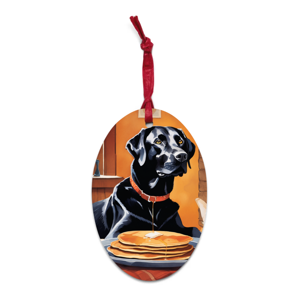 PugMug Custom Black Labrador Retriever Wooden Ornament