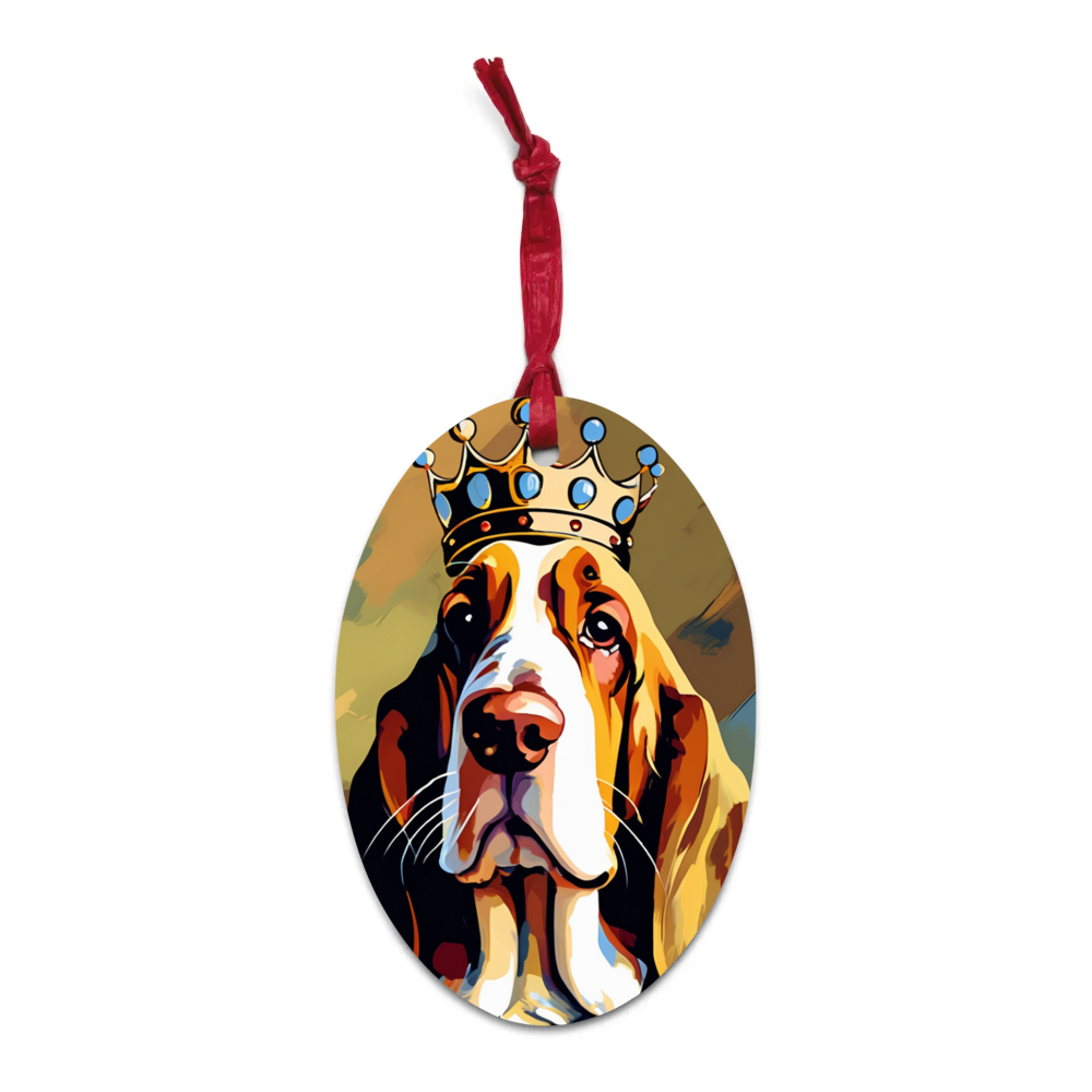 PugMug Custom Basset Hound Wooden Ornament