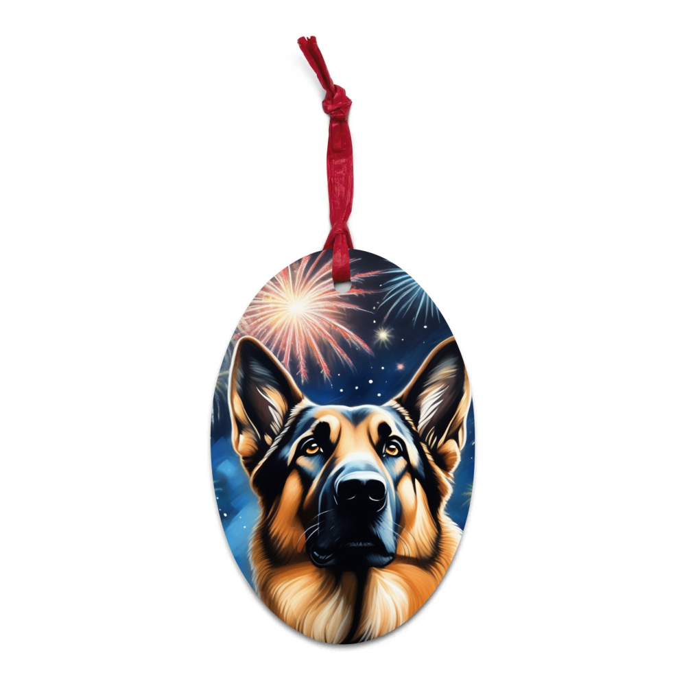 PugMug Custom German Shepherd Dog Wooden Ornament