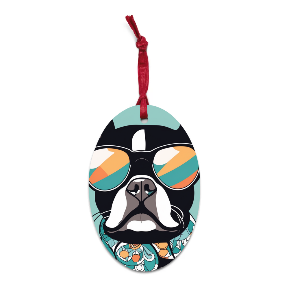 PugMug Custom Boston Terrier Wooden Ornament