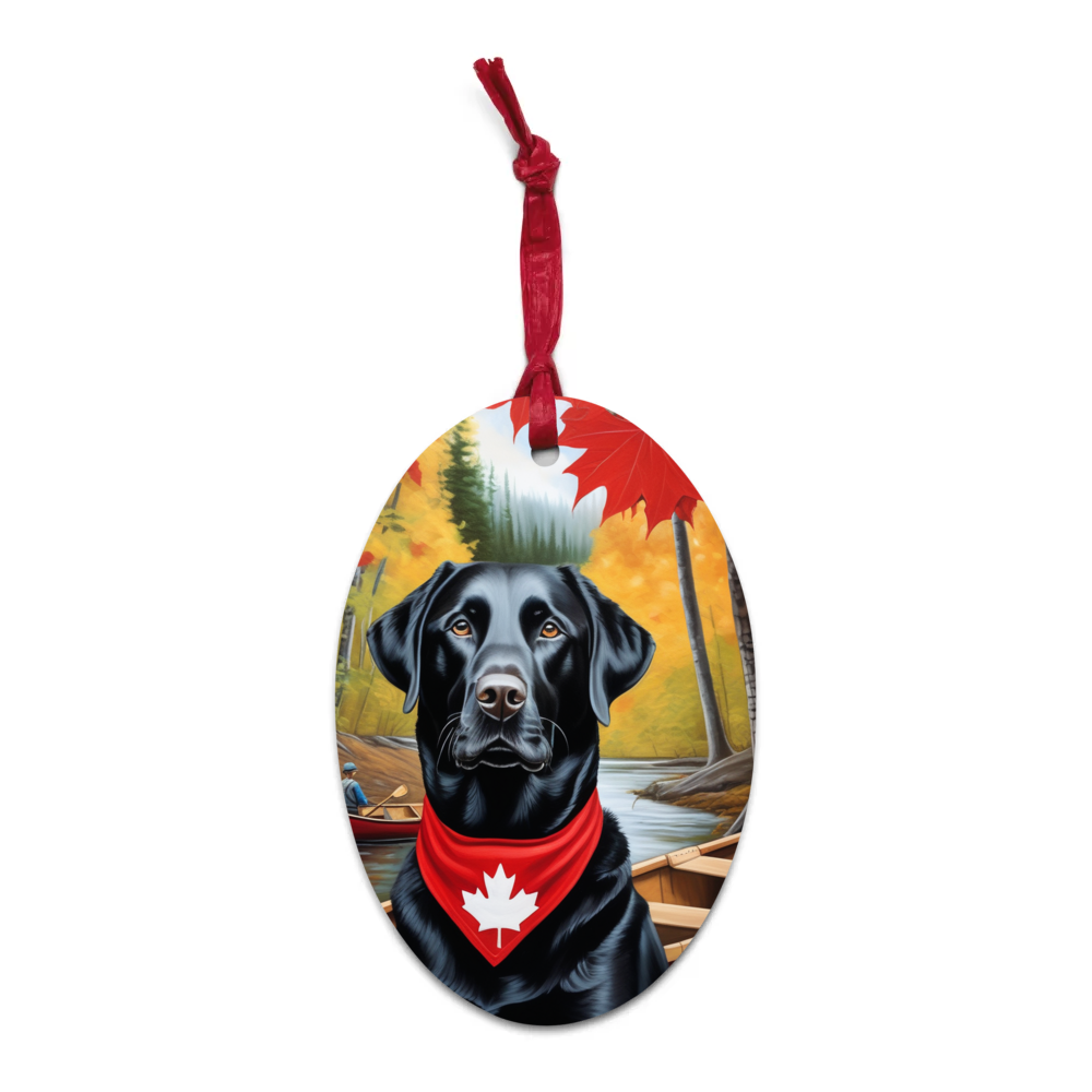 PugMug Custom Black Labrador Retriever Wooden Ornament