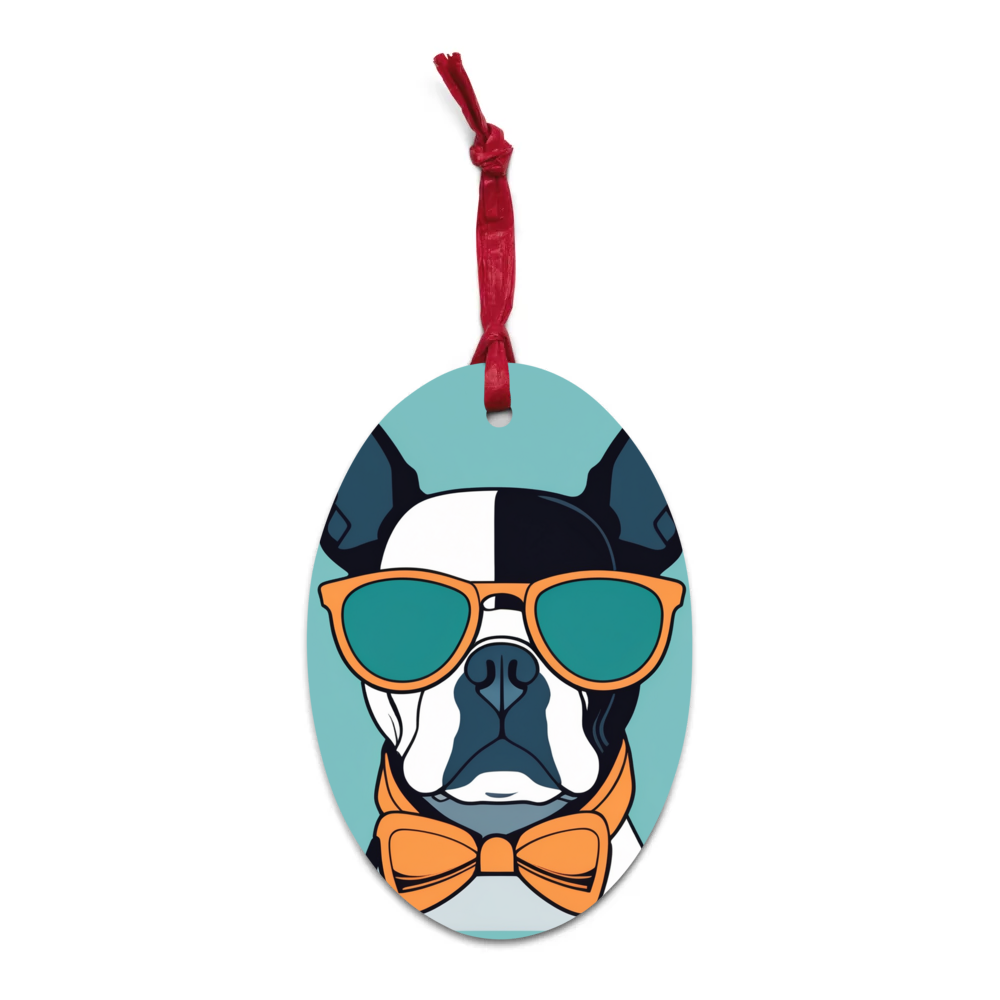 PugMug Custom Boston Terrier Wooden Ornament