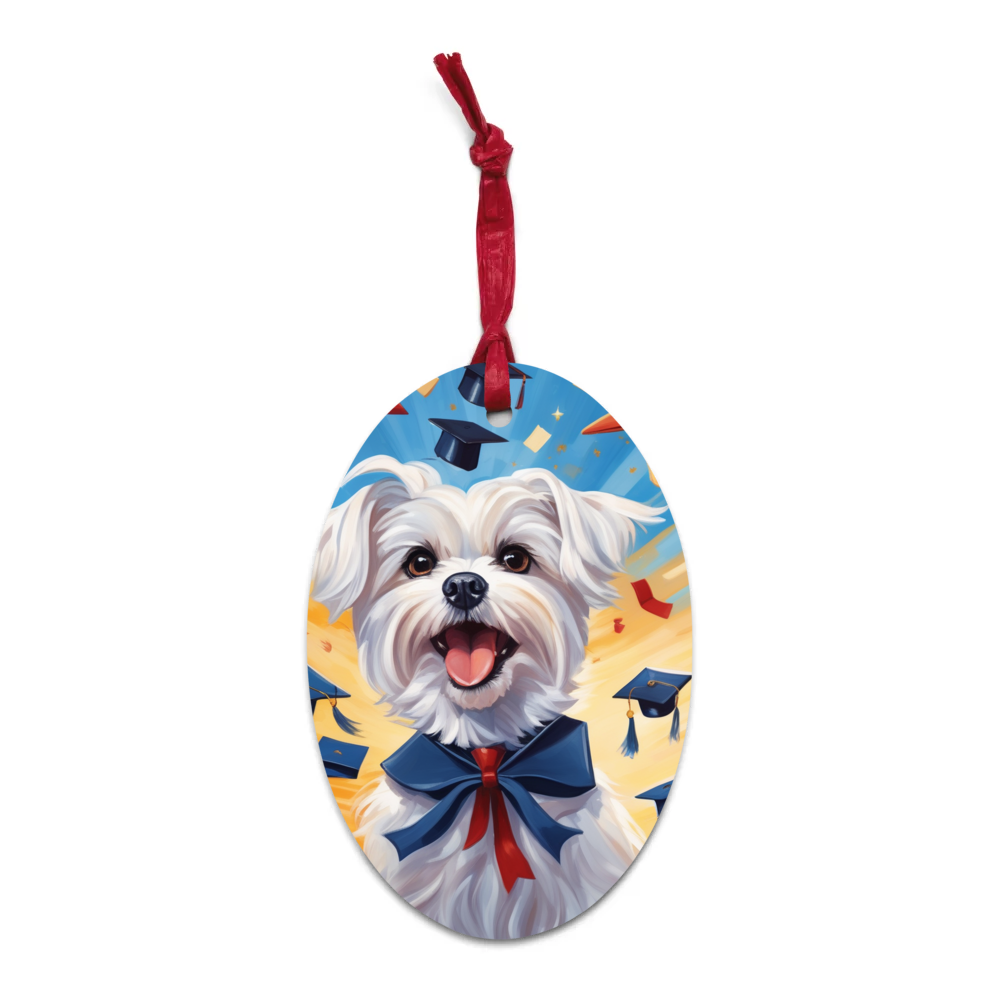 PugMug Custom Maltese Dog Wooden Ornament