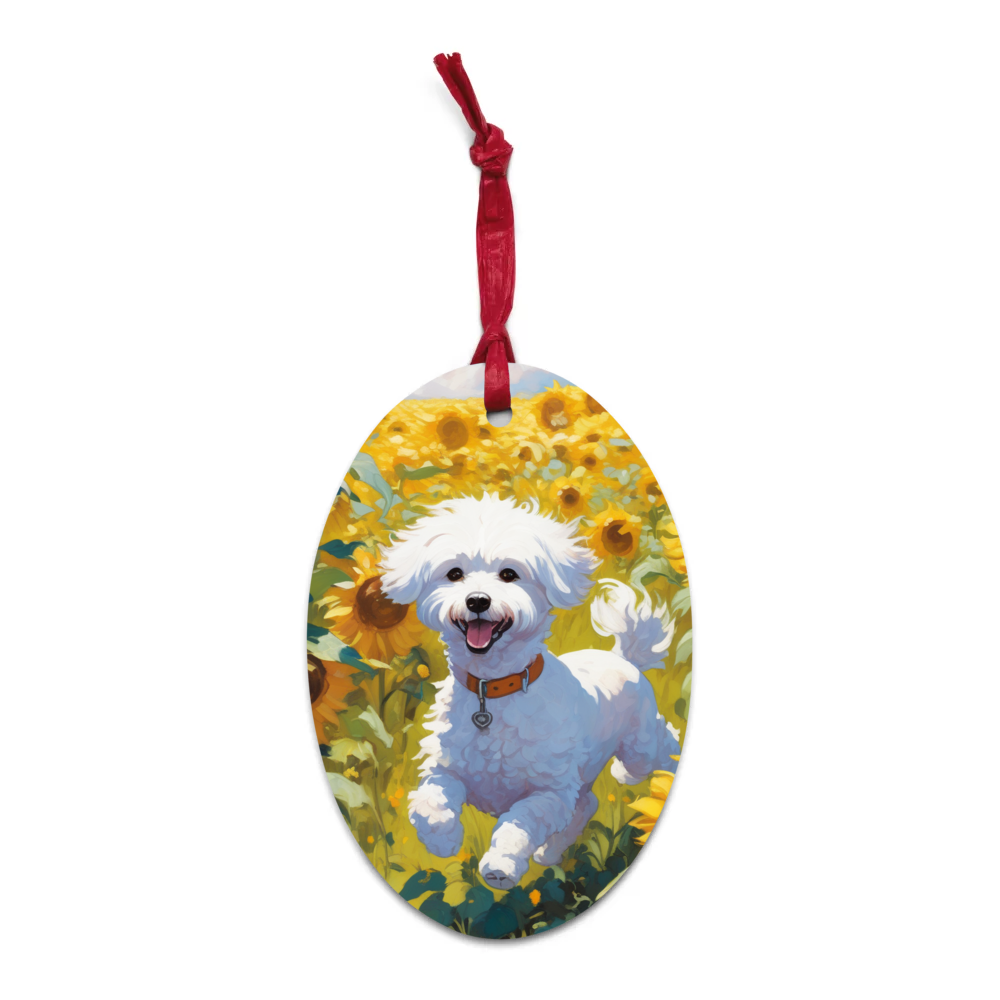 PugMug Custom Bichons Frise Wooden Ornament