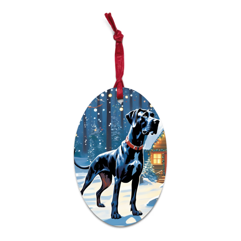 PugMug Custom Great Dane Wooden Ornament