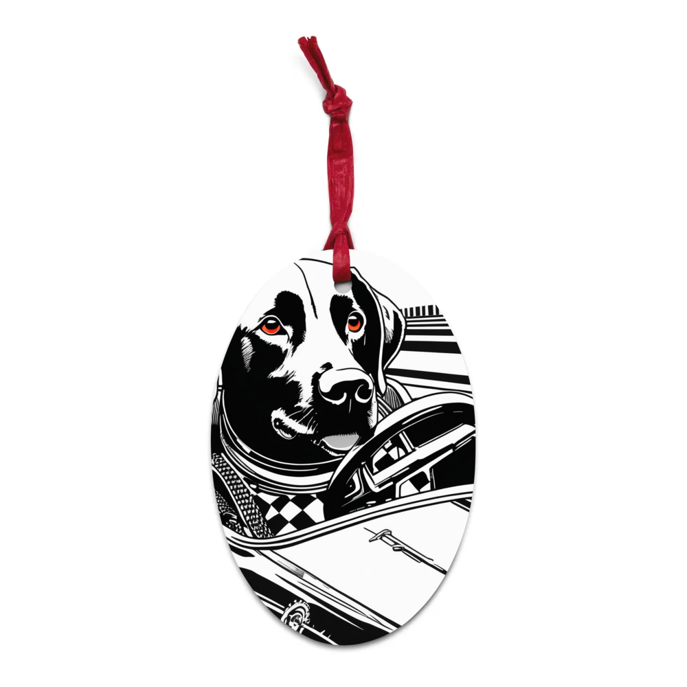 PugMug Custom Black Labrador Retriever Wooden Ornament