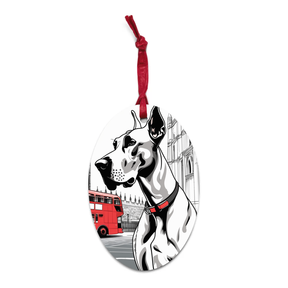 PugMug Custom Great Dane Wooden Ornament