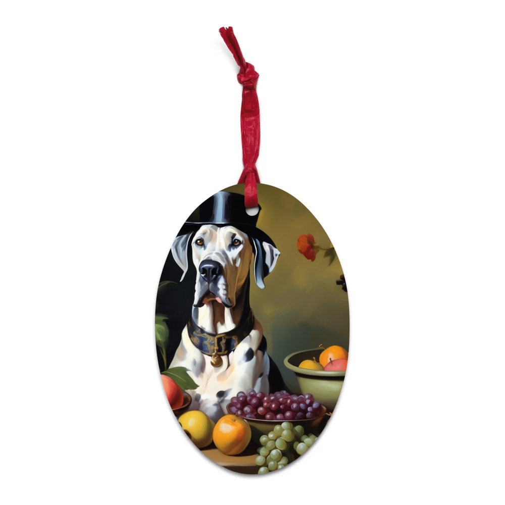 PugMug Custom Great Dane Wooden Ornament