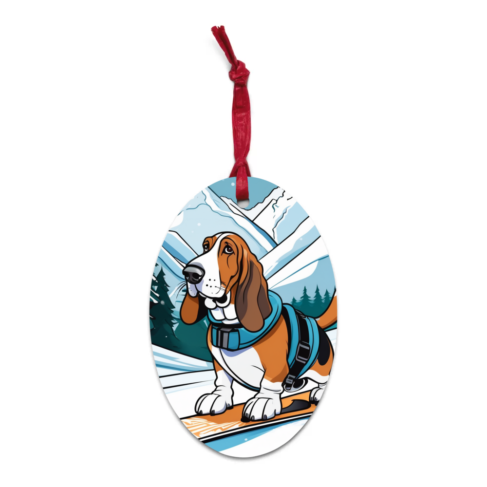 PugMug Custom Basset Hound Wooden Ornament