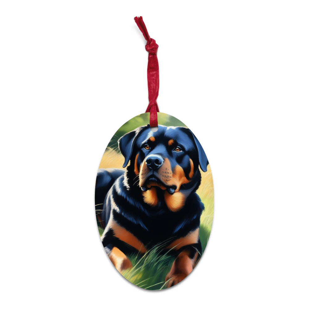 PugMug Custom Rottweiler Wooden Ornament