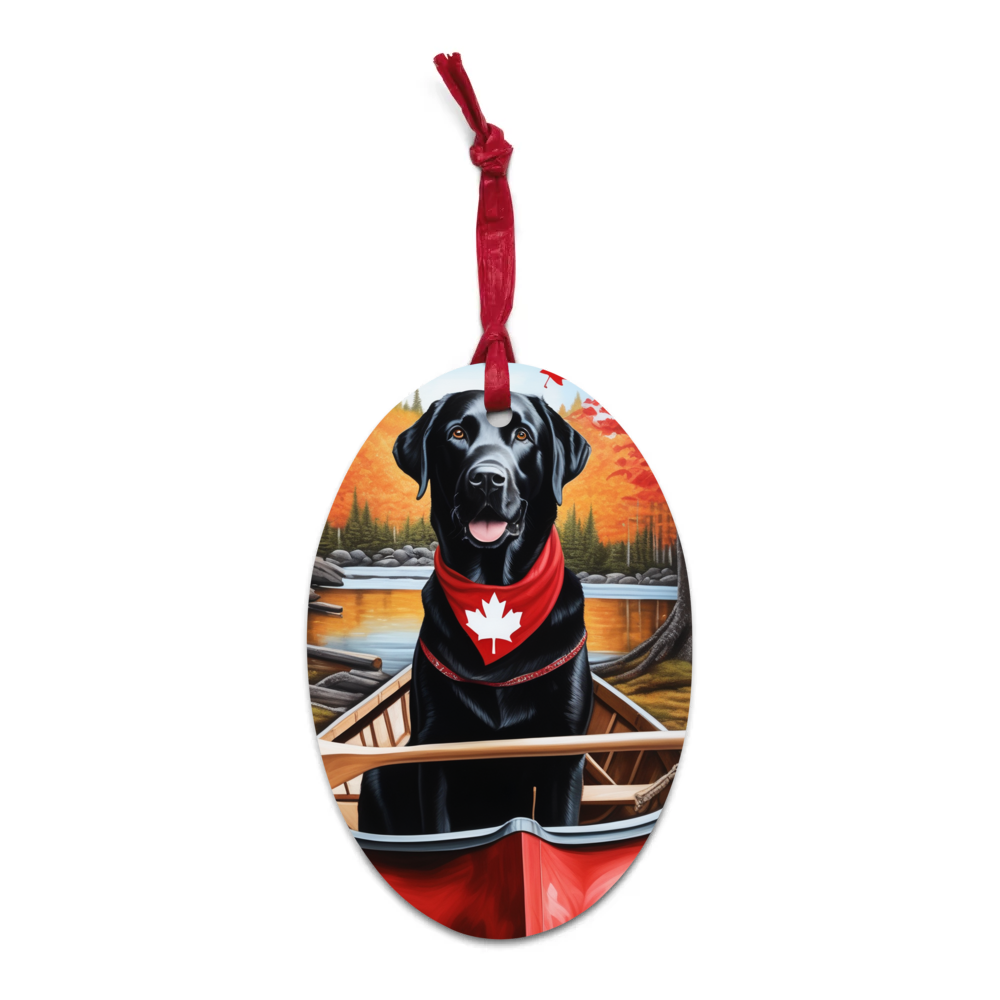 PugMug Custom Black Labrador Retriever Wooden Ornament