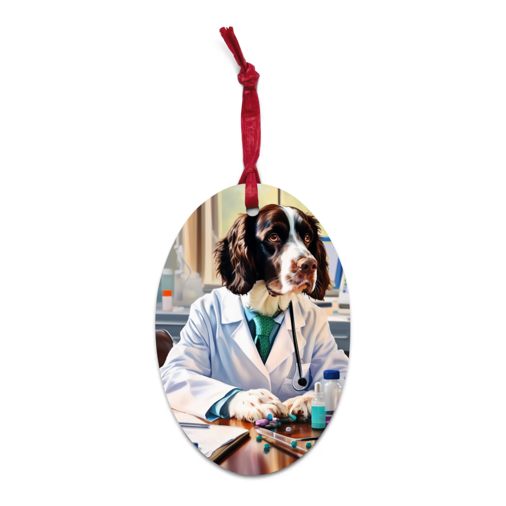 PugMug Custom English Springer Spaniel Wooden Ornament