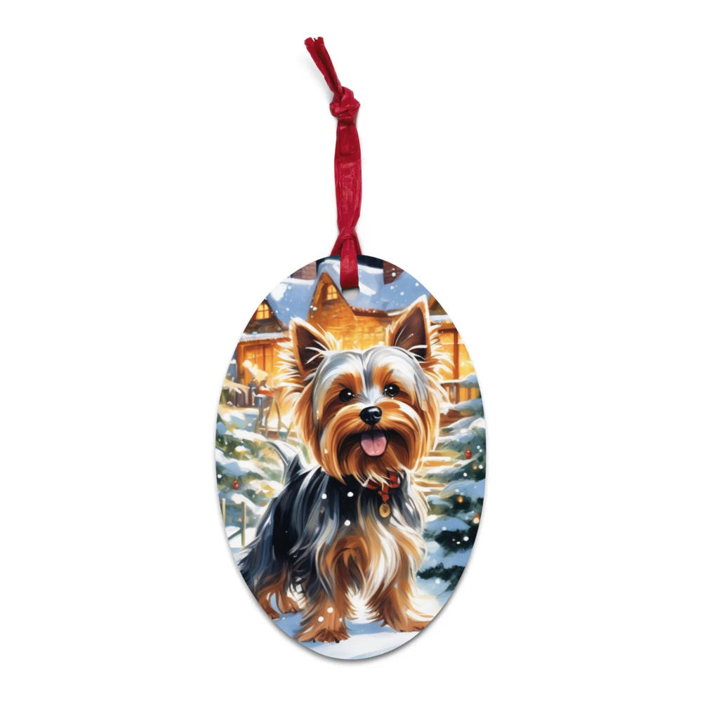 PugMug Custom Yorkshire Terrier Wooden Ornament