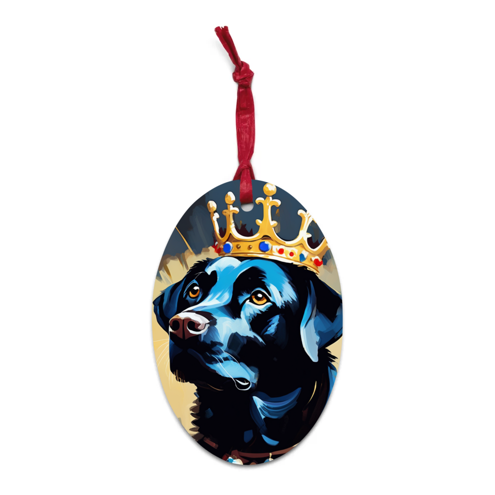 PugMug Custom Black Labrador Retriever Wooden Ornament