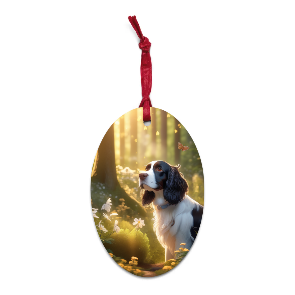 PugMug Custom English Springer Spaniel Wooden Ornament