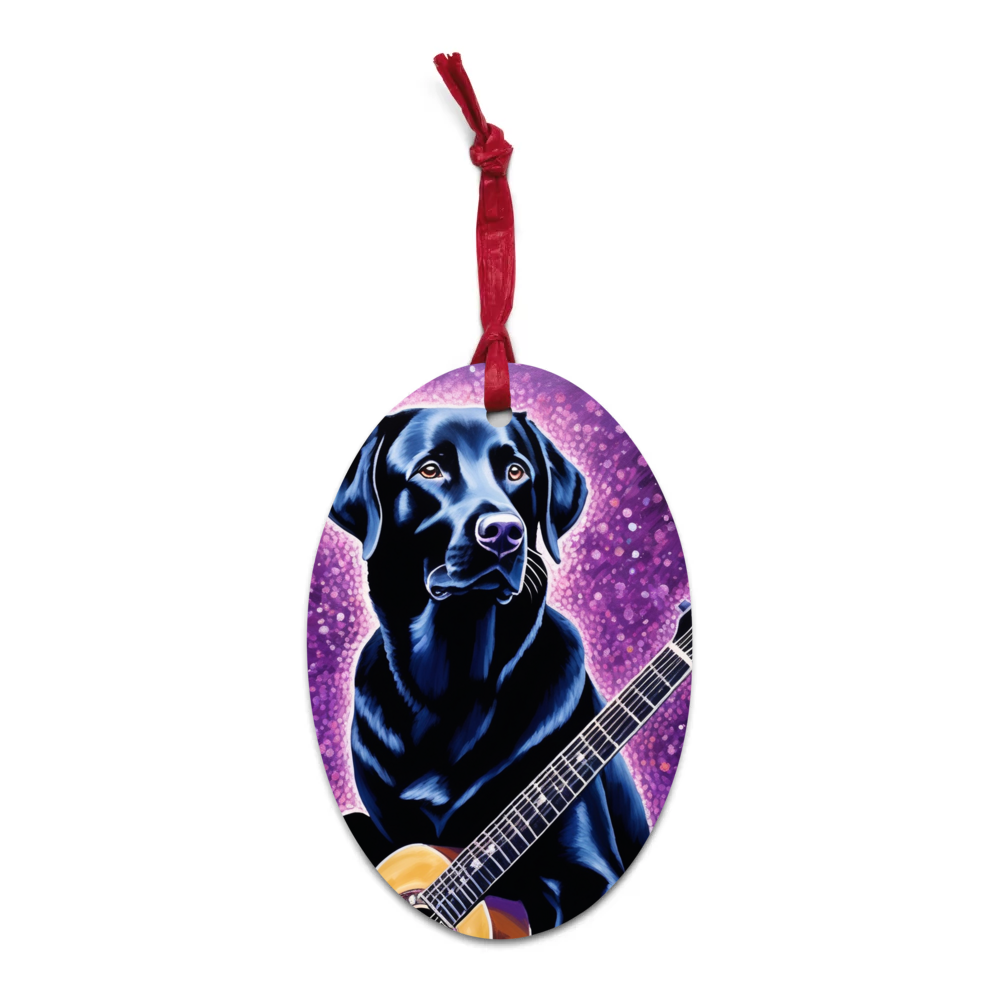 PugMug Custom Black Labrador Retriever Wooden Ornament