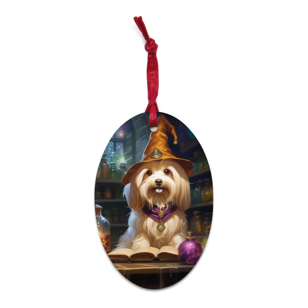 PugMug Custom Tan Havanese Dog Wooden Ornament
