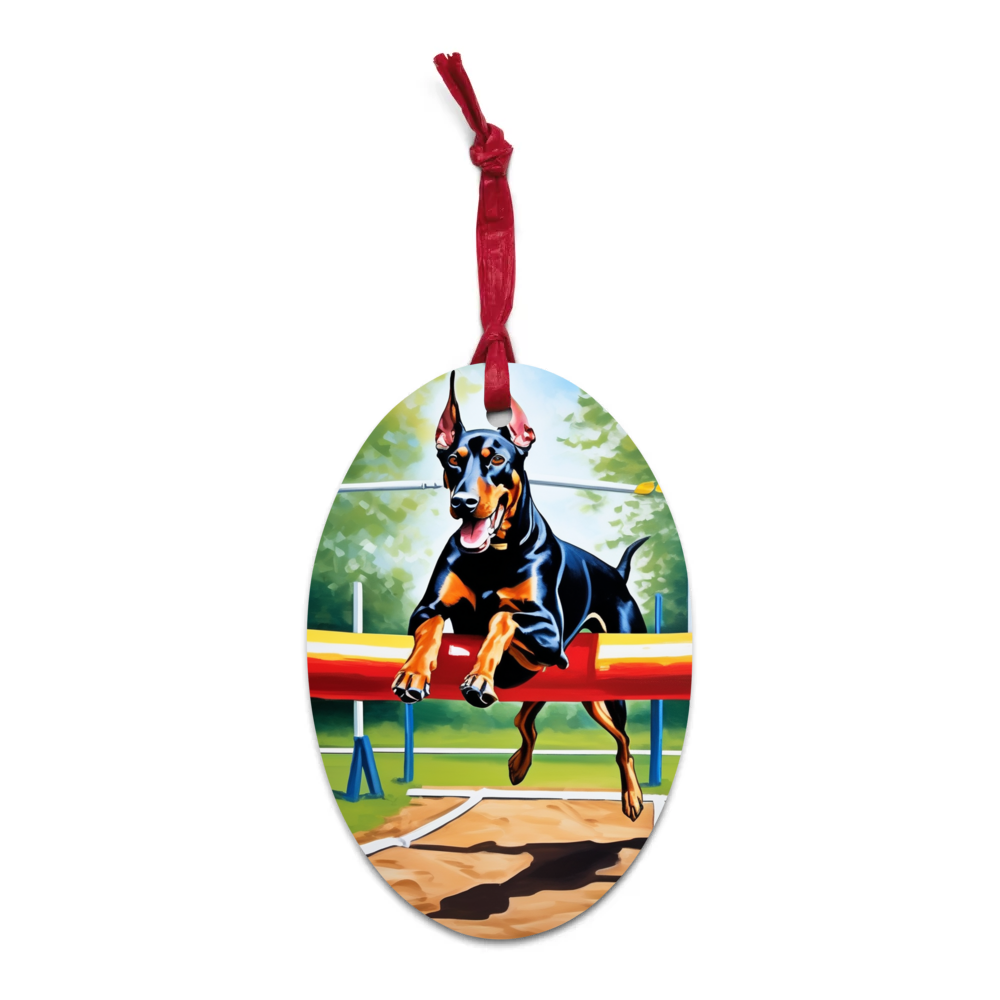 PugMug Custom Doberman Pinscher Wooden Ornament