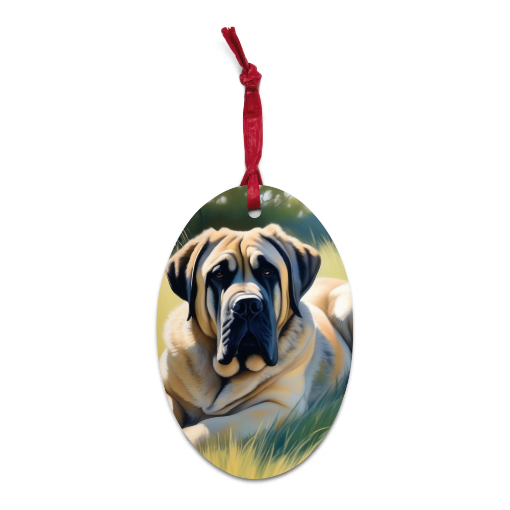 PugMug Custom Mastiff Wooden Ornament