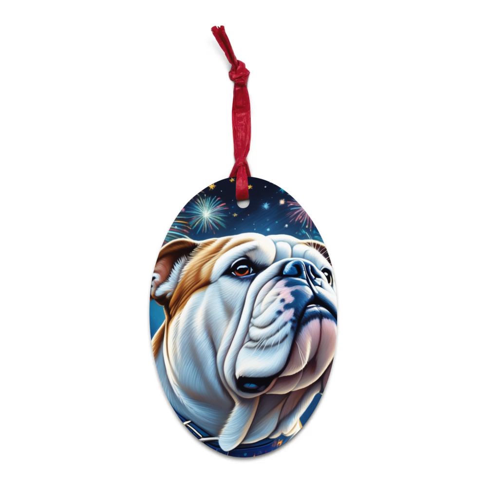 PugMug Custom Bulldog Wooden Ornament