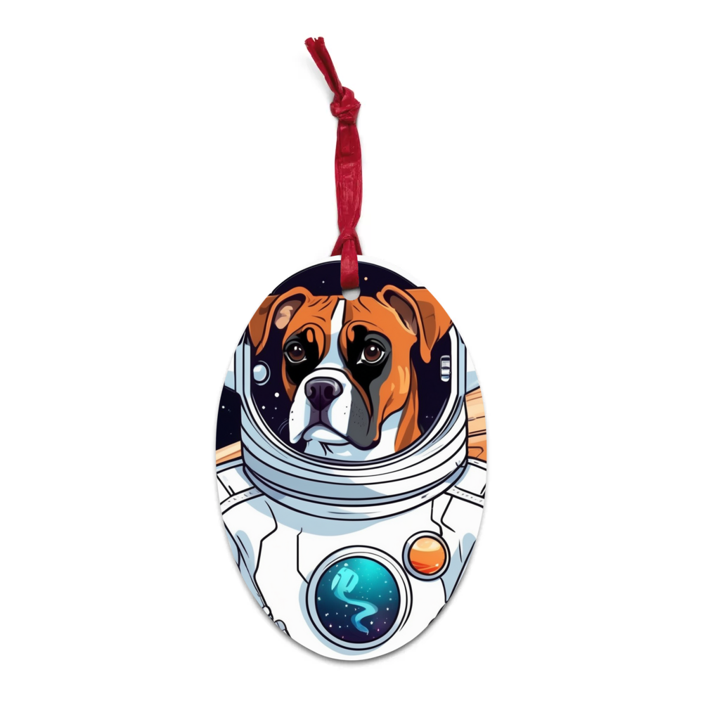 PugMug Custom Boxer Dog Wooden Ornament