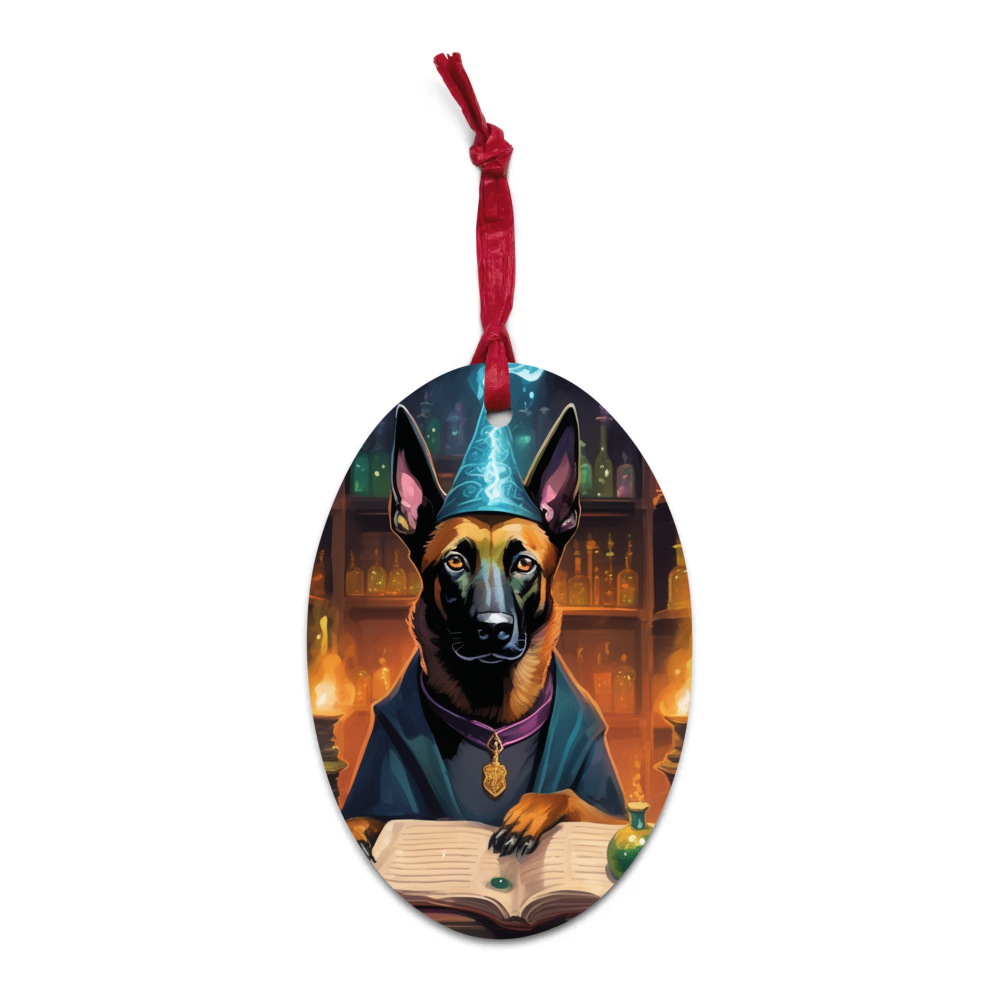 PugMug Custom Belgian Malinois Wooden Ornament