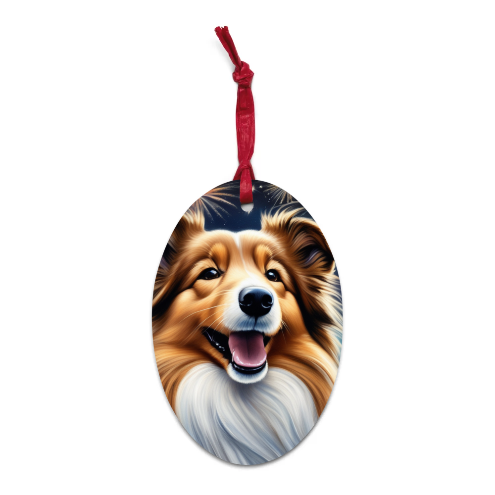 PugMug Custom Shetland Sheepdog Wooden Ornament