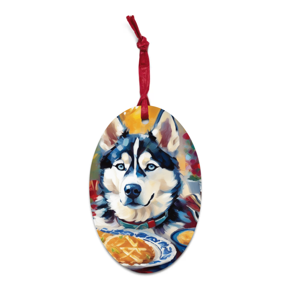 PugMug Custom Siberian Husky Wooden Ornament