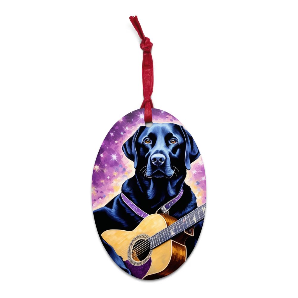 PugMug Custom Black Labrador Retriever Wooden Ornament