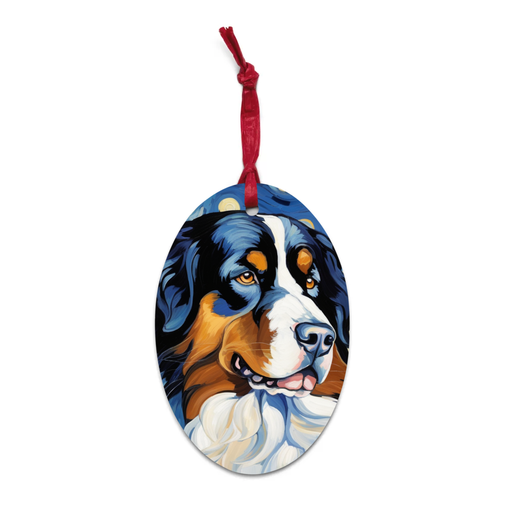 PugMug Custom Bernese Mountain Dog Wooden Ornament