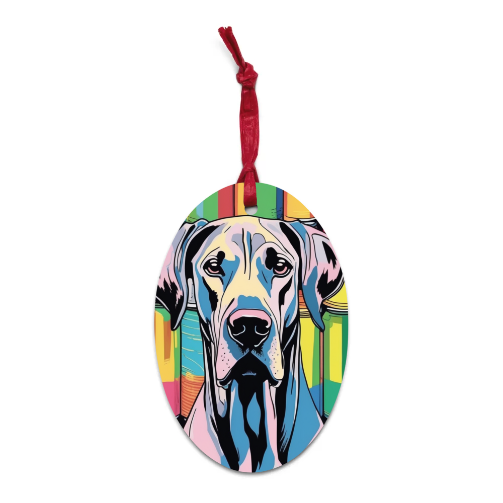 PugMug Custom Great Dane Wooden Ornament