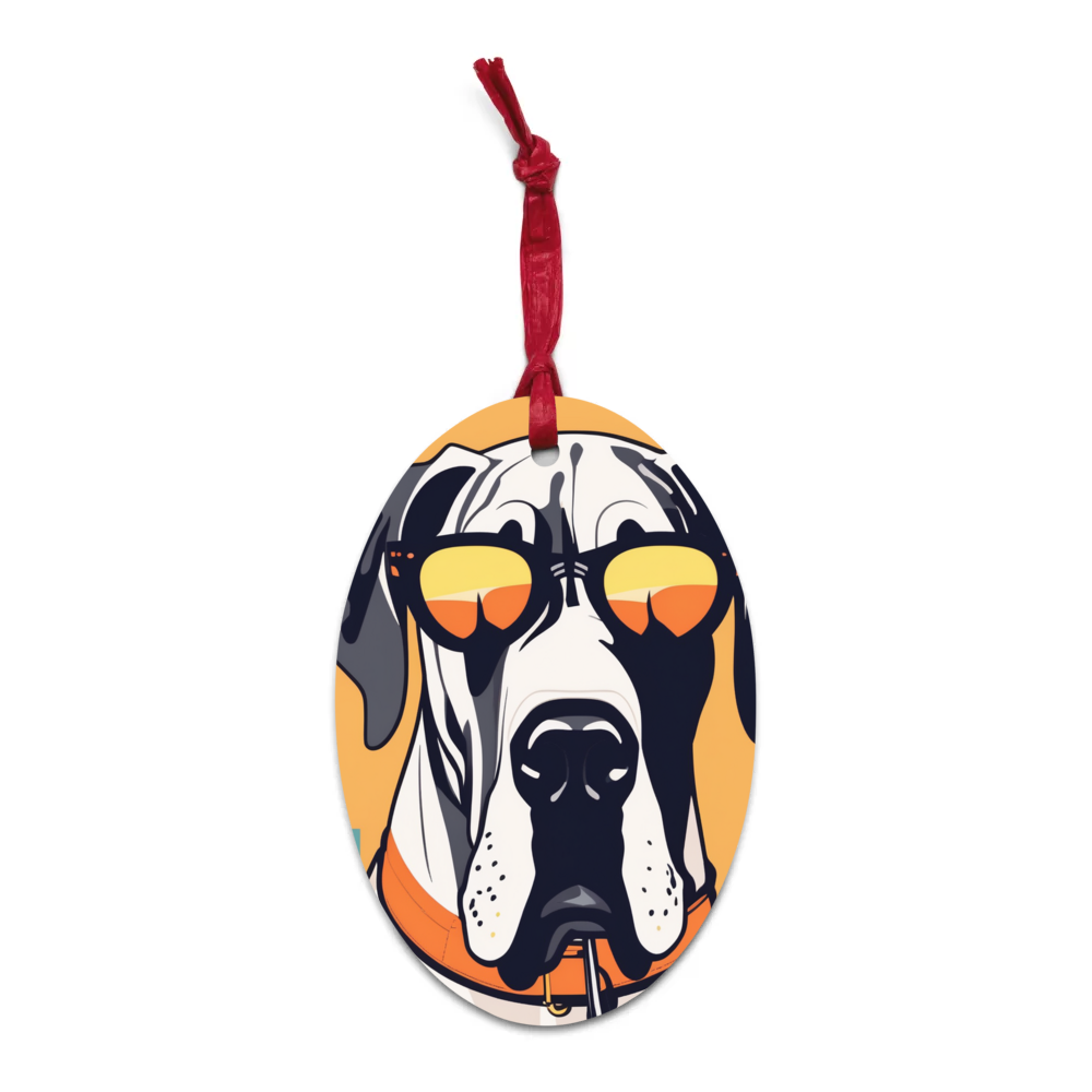 PugMug Custom Great Dane Wooden Ornament