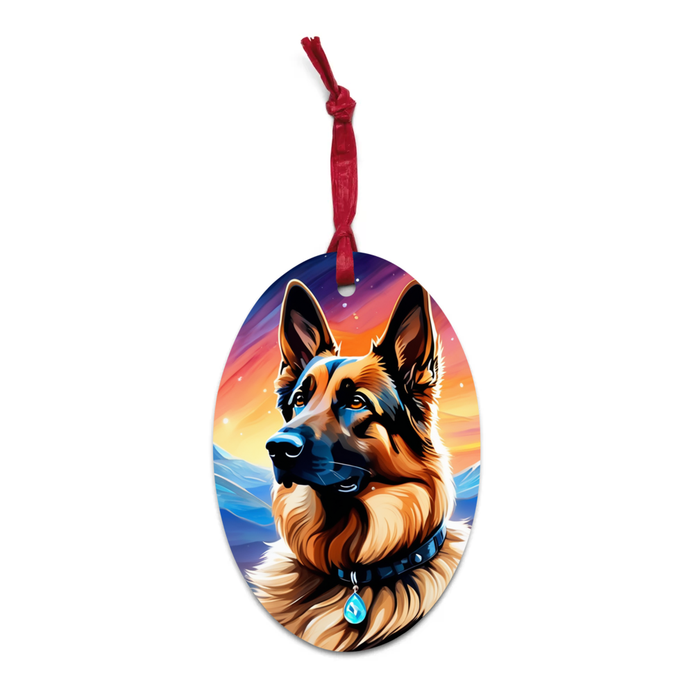 PugMug Custom German Shepherd Dog Wooden Ornament
