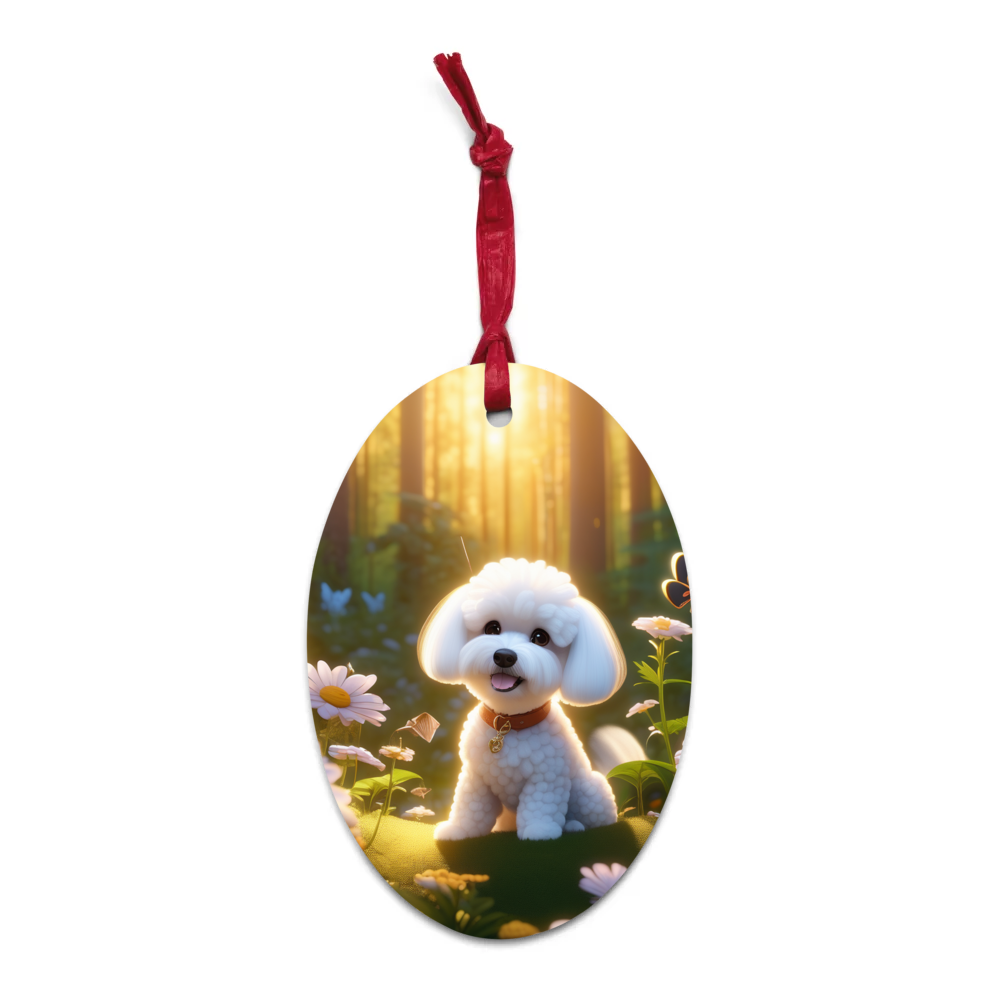 PugMug Custom Bichons Frise Wooden Ornament