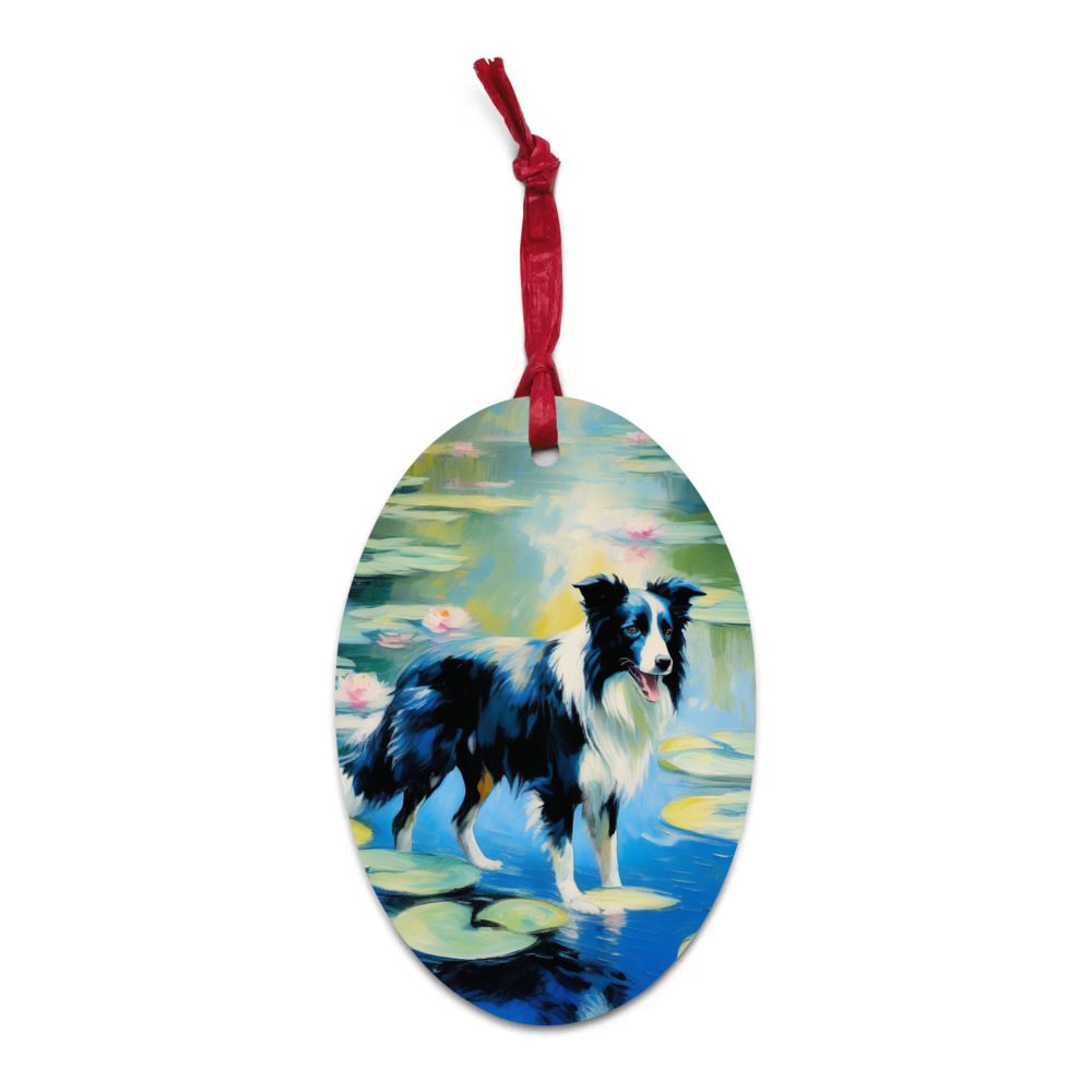 PugMug Custom Border Collie Wooden Ornament