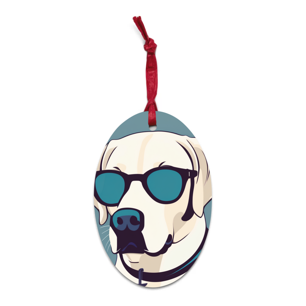 PugMug Custom White Labrador Retriever Wooden Ornament