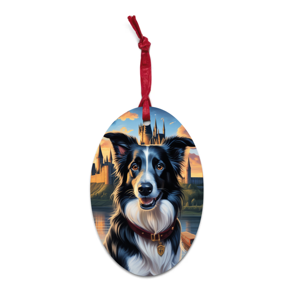 PugMug Custom Border Collie Wooden Ornament