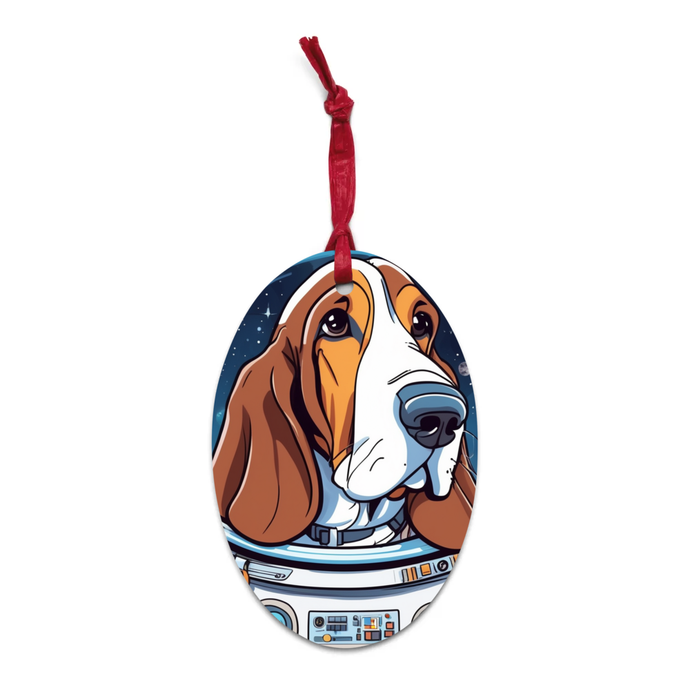 PugMug Custom Basset Hound Wooden Ornament